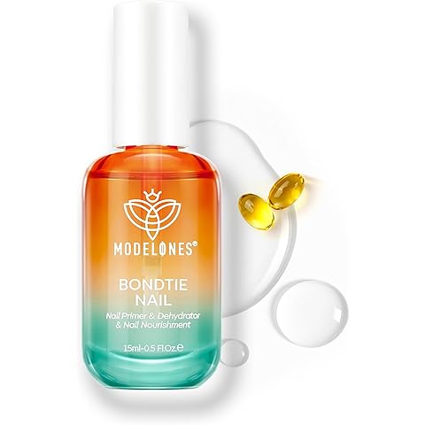 modelones Nail Dehydrator and Primer, 3-in-One Vitamin A+ E & Keratin Nourishing Prep for Nail Glue Acrylic & Gel Nails
