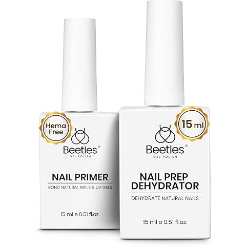 Beetles 15ml Nail Dehydrator and Primer - Acid Free & Hema-Free Natural Prep Dehydrate and Bond Primer for Acrylic Fast Dry Nail Supplies Professional Salons Halloween Set