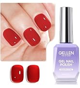 Gellen Red Gel Nail Polish Jelly Gel Polish 18ML 1Pc Sheer Red Nail Gel Polish Nail Lamp Soak off...