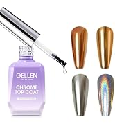 GELLEN 18ml Gel Top Coat for Chrome Nail Powder, No Wipe Clear Top Coat Polish, High Glossy Mirro...