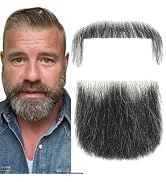 Fake Beard Fake Mustache Human Hair Full Hand Tied Lace Facial Hair Black Goatee Beard Festival C...