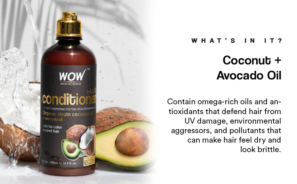 WOW Hair Conditioner Coconut & Avocado Oil Restore Dry Damaged Hair