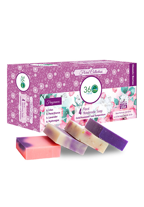floral soap gift set, handmade soap for women, lilac lavender soap bar, cold process flower soap