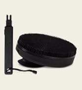 Black Wolf Silicone Body Scrubber & Exfoliator - Vibrating Loofah Shower Scrubber Brush with Hand...