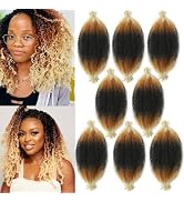 12 Inch Springy Afro Twist Hair 8 Packs Marley Twist Braiding Hair Tone Blonde Wrapping Hair for ...