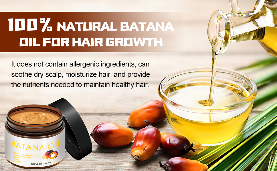 Raw Batana Oil for Hair Growth, 100% Natural Unrefined & Organic Hair Growth Oil