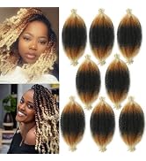8 Inch Springy Afro Twist Hair Marley Twist Braiding Hair 8 Packs Kinky Twist Hair Short Marley H...