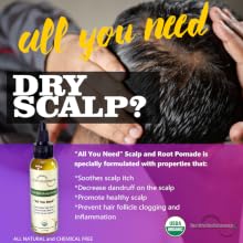 Pomade, Hair Grease, Organic, Natural, USDA, Hair Food, Dry Scalp, Hair Growth, Women, Men, Kids