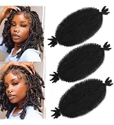 8 Inch Springy Afro Twist Hair Marley Twist Braiding Hair 3 Packs Kinky Twist Hair Short Marley H...