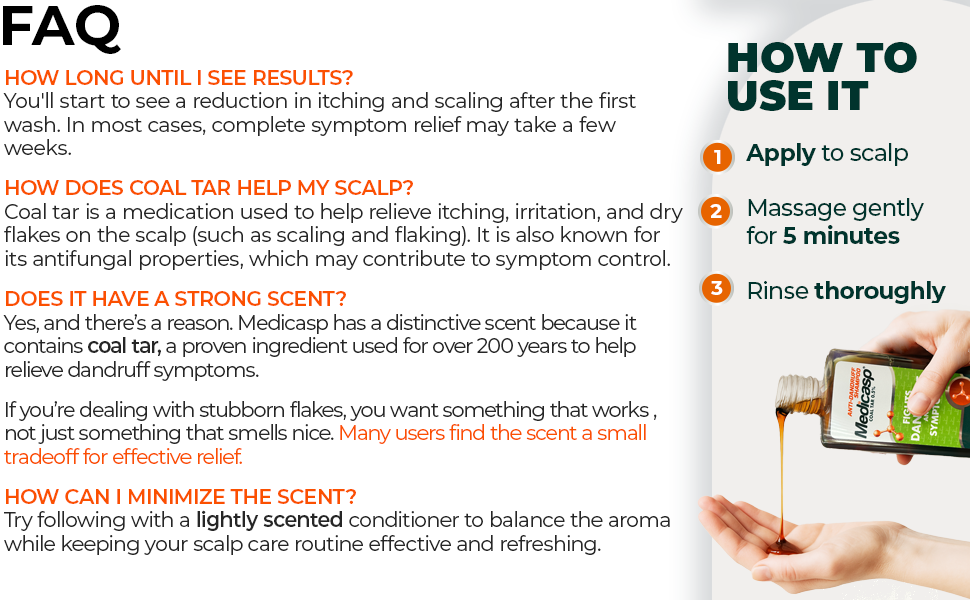 How to use: apply shampoo, massage scalp 5 minutes, rinse thoroughly – dry scalp treatment