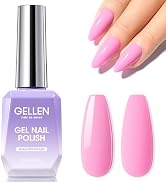 Gellen Pink Gel Nail Polish, 18ML 1Pc Pink Purple Gel Polish Soak off UV LED Nail Lamp Pink Nail ...