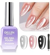 Gellen Cat Eye Gel Nail Polish with Magnet 18ml Glitter Holographic Silver Nail Polish Soak Off U...