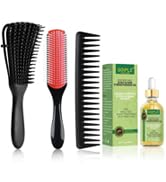 Detangling Brush for Curly Hair Curly Hair Brush for Women/Men/Kids Detangler Brush Set for Natur...