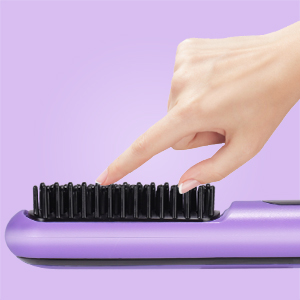 Cordless Hair Straightener Brush Mini Portable Straightening Brush for Travel Hot Comb Straightener
