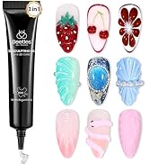 Beetles Sculpting Gel 3D Gel Nail Art Design - 3 in 1 Clear No Wipe Gel Nail Polish Rhinestone Na...
