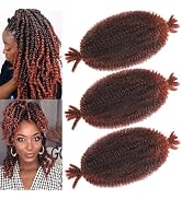 8 Inch Springy Afro Twist Hair Marley Twist Braiding Hair 3 Packs Kinky Twist Hair Short Marley H...