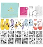 Biutee Nail Stamping Plates Set with Gift Box 12 Nail Stamper Plates 1 Nail Art Stamper 1 Scraper...