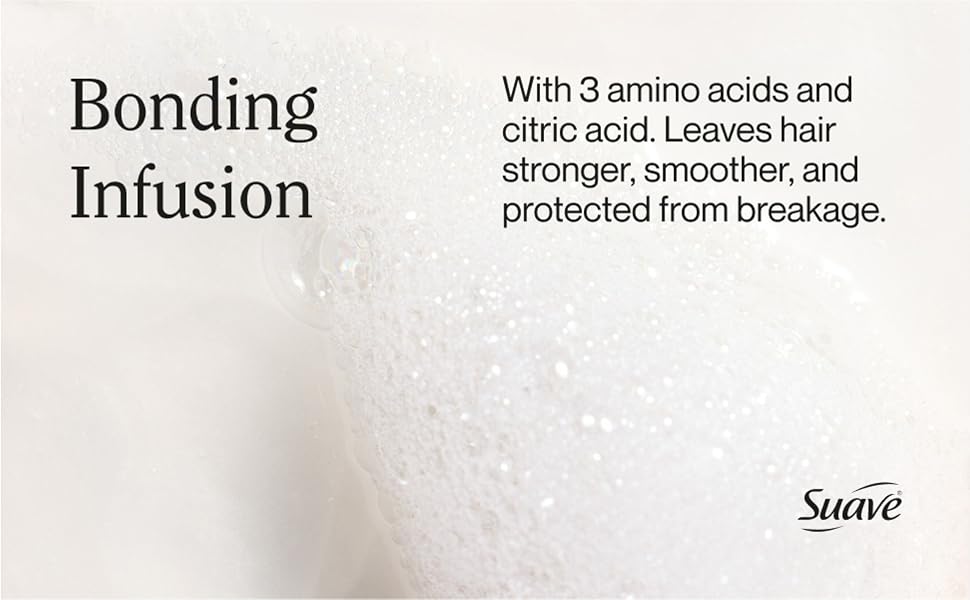 With 3 amino acids and citric acid. Leaves hair stronger, smoother, and protected from breakage