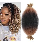 8Packs Springy Afro Twist Hair Marley Twist Braiding Hair 8 Inch Pre-Separated Black Kinky Braidi...