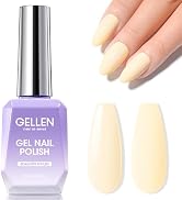 Gellen Pastel Yellow Gel Nail Polish, Pale Light Yellow Soak Off U V LED Nail Lamp Gel Polish, Ma...