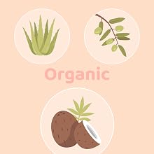 Organic, Plant-based, coconut, olive, Castor, Argan, Jojoba, Hemp, Shea, and Organic Aloe & Glycerin