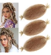 8 Inch Springy Afro Twist Hair Marley Twist Braiding Hair 3 Packs Kinky Twist Hair Short Marley H...
