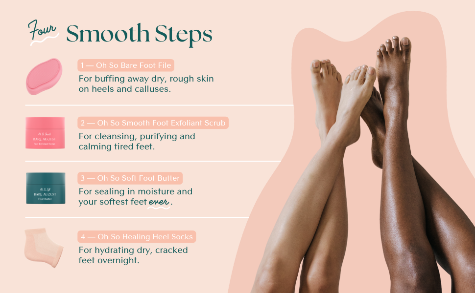 Bare August Foot Exfoliator Cream and Callus Foot Scrub