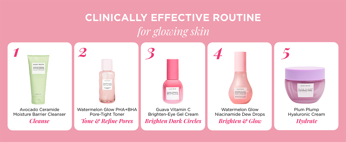 Glow Recipe routine for glowing skin