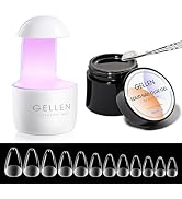 Gellen Gel x Nail Kit Nail Extension Set with 240Pcs Short Almond Soft Gel Nail Tips 15g Solid Na...