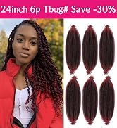 Afro Twist Hair Springy Afro Twist Hair Pre Fluffed Spring Twist Hair 24Inch 6 Packs Pre Stretche...