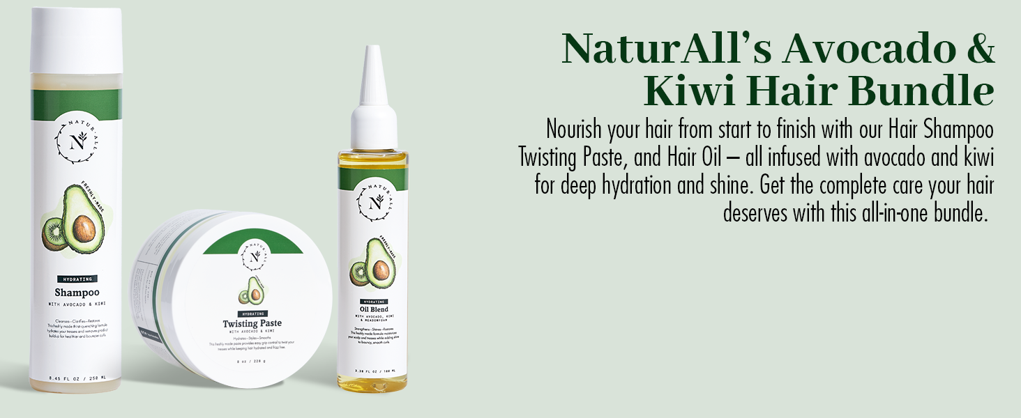 avocado shampoo twisting paste hair oil serum bundle