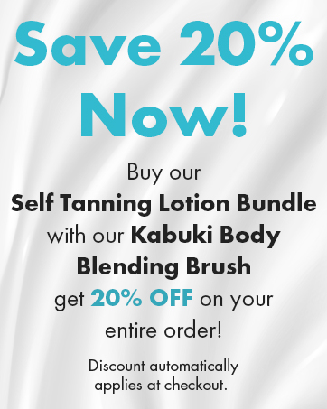 Self tanning lotion bundle and kabuki body brush