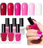 GELLEN Hot Pink Nail Polish, Quick Air Dry Natural Traditional Regular Nail Polish 6 Colors Set F...