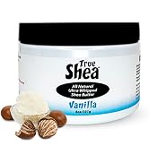 True Shea All Natural Ultra Whipped Shea Butter with Coconut Oil and Sunflower Oil, Vanilla, 8 Ou...