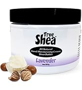 True Shea All Natural Ultra Whipped Shea Butter with Coconut Oil and Sunflower Oil, Lavender, 8 O...
