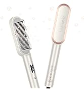 Prizm Hair Straightener Brush, 20s Fast Heating, Negative Ions Hair Straightening Comb with Less ...