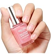 Gellen Base Coat for Regular Nail Polish with Organic Calcium, Quick Air Dry Light Pink Original ...