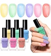 Gellen Pastel Jelly Nail Polish, Sheer Natural Traditional Regular Nail Polish Quick Dry Spring S...