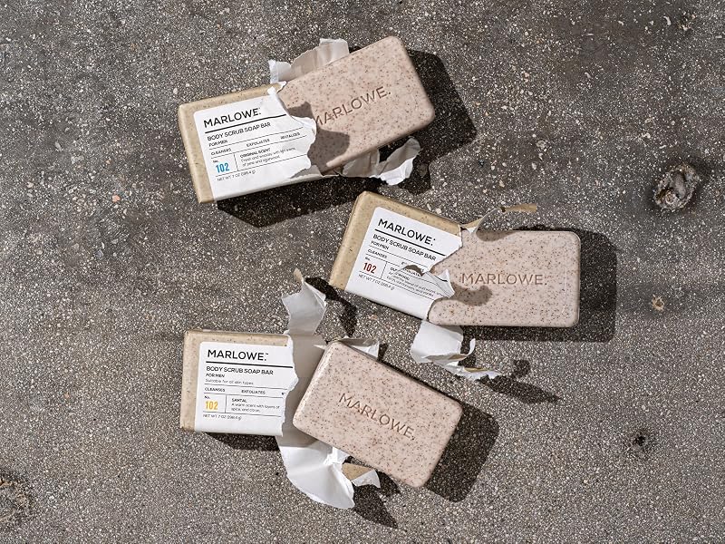 MARLOWE. Exfoliating Body Scrub Soap Bar Variety Trio