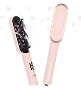 Prizm Hair Straightener Brush, 20s Fast Heating, Negative Ions Hair Straightening Brush with Less...